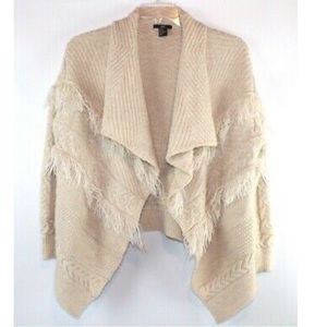 H&M Waterfall Cable Knit Fringe Cardigan